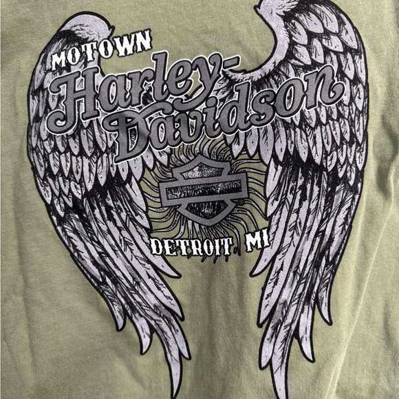 Harley-Davidson Women's Olive Graphic Tee - Picture 5 of 6